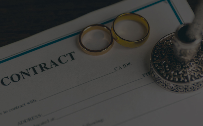 Alimony contract and wedding bands
